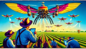 The Unofficial State Bird The Flying Pesticide Drone - A vibrant and detailed close-up illustration depicting a humorous take on Wichita Falls' 'unofficial state bird,' the flying pesticide drone. The scen (2)